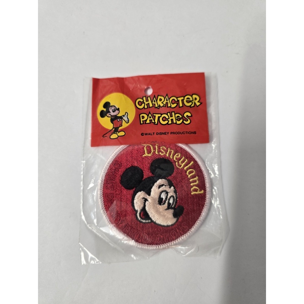 Walt Disney World Productions Mickey Mouse Character Patch Vtg Parks 70s Red